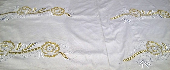 Embroidery - gold on white