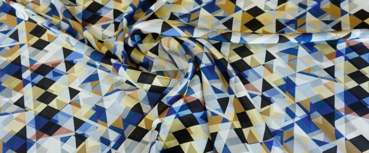 Silk crepe - geometric pattern