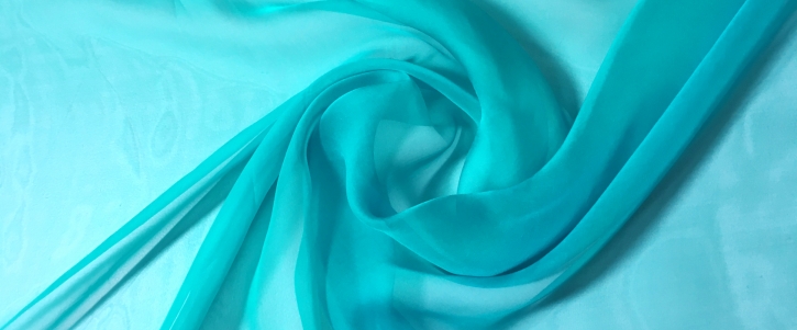 silk matt chiffon - turquoise blue