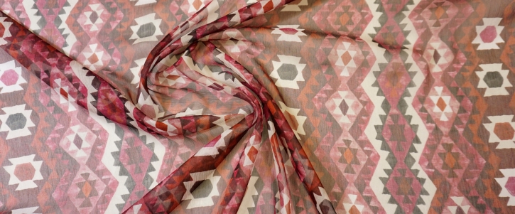 Silk chiffon - geometric pattern