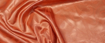 Seidenjacquard - apricot-orange mit Glitzerdruck