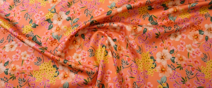 Cotton-floral pattern on pink