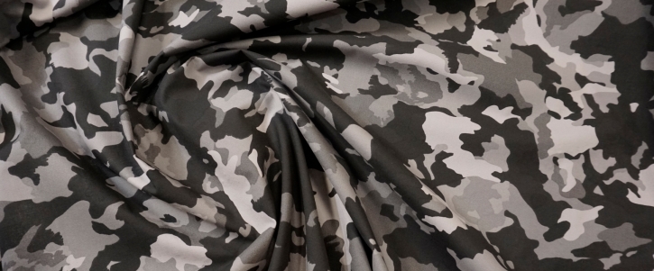 Coupon, Baumwolle - Camouflage, grau