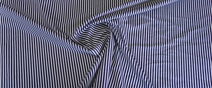 Cotton - dark blue stripes