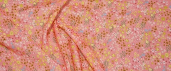 dünne Baumwolle - rosa mit floralem Print