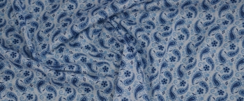 Baumwollstretch - blaues Paisley