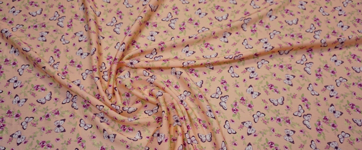 Seidenmix - Schmetterlinge auf apricot