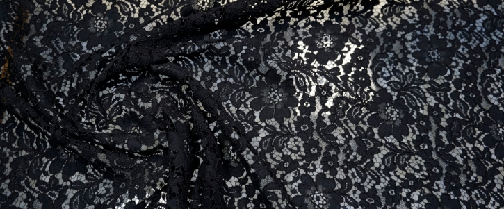 Webspitze - florales Muster, schwarz
