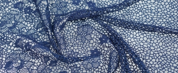 Spitzenborte - tintenblau, 85 cm