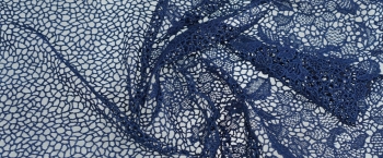Spitzenborte - dunkelblau, 92 cm