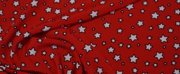 Viskose - Sterne auf rot