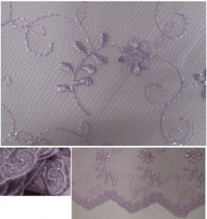 Purple tulle embroidery