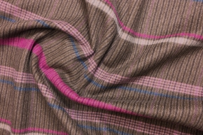 Kaschmir Double Face - petrol/braun kariert