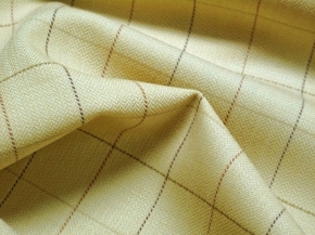 Virgin wool, checkered net yellow / beige