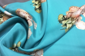 Seide - Bordüre mit Rosen