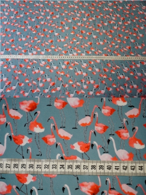 Silk Crepe - Flamingos