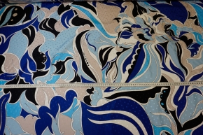 Seidenjacquard - abstraktes Muster, blau