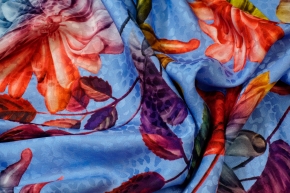 Silk jacquard - fantasy flowers