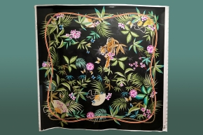 Silk scarf panel - tiger