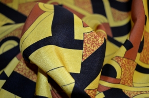 Silk crepe - geometric in yellow