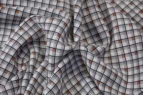 Seidencrepe - weiß mit schwarz