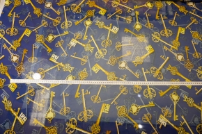 Seidenchiffon - goldene Schlüssel