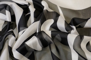 Silk chiffon - black and white