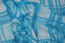 Silk chiffon - white with blue