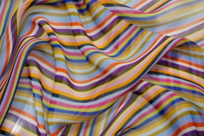 Silk chiffon - colorfully striped