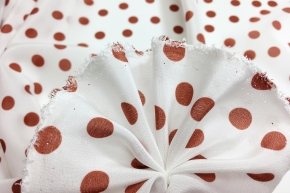 Silk crepe - dots, brown