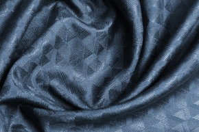 Lining silk - triangle pattern, dark blue