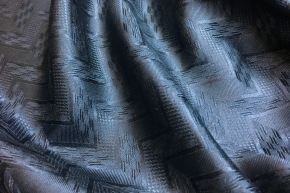 Lining silk - zigzag, denim blue