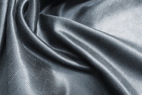 Lining silk - zigzag, blue-black