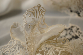 Silk chiffon with lace insert