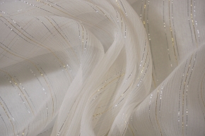 Silk chiffon with lurx threads - white