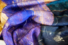 Silk jacquard with lurex - art motif