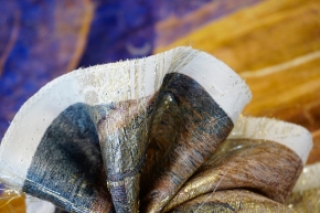Silk jacquard with lurex - art motif