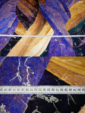 Seidenjacquard mit Lurex - Kunstmotiv