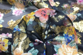 Chiffon - flowers with lurex