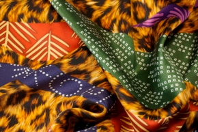Silk satin - leopard patchwork