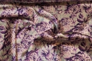 Silk satin - purple flowers