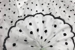 Silk organza - black embroidered