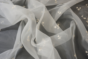 bestickter Organza - ecru