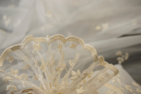 bestickter Organza - ecru