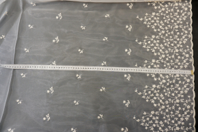 bestickter Organza - ecru