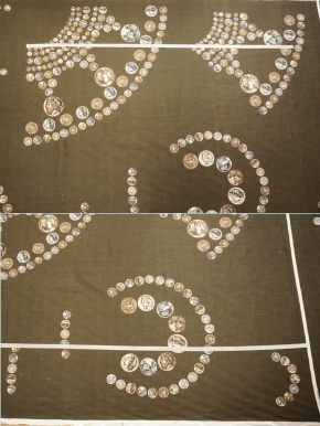 Linen panel - coins