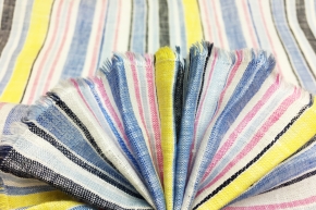 Linen - striped blue