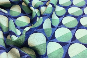 virgin wool with dots in green and blue