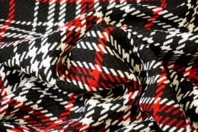 Schurwollmix - schwarz mit rot/weiß