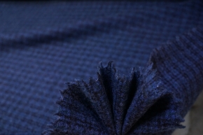 Schurwolle mit Polyamid - blau/schwarz